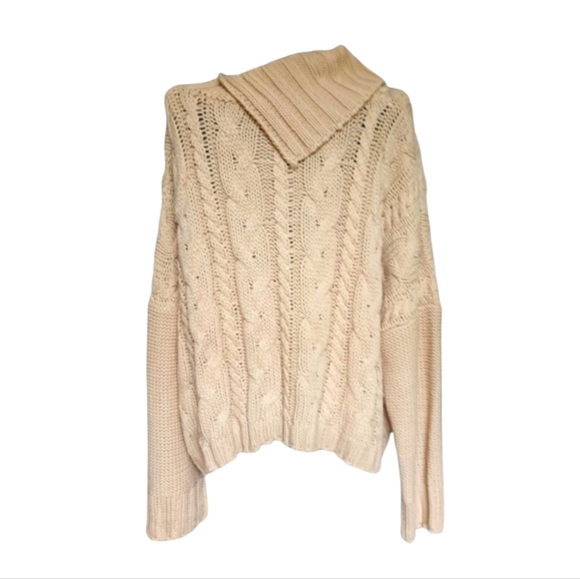 Maverick The Collection Tan Cable Knit Sweater - Picture 5 of 9